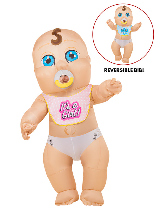 GENDER REVEAL BABY INFLATABLE COSTUME - ADULT - Front