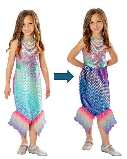 BARBIE COLOUR CHANGE MERMAID COSTUME, CHILD - Front