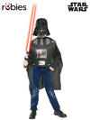 DARTH VADER COSTUME TOP, MASK & LIGHTSABER SET - CHILD - 3 Plus - Front