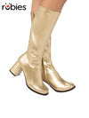 GO GO BOOTS, GOLD - ADULT - Front