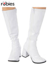 GO GO BOOTS, WHITE - ADULT - Front