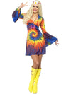 60'S TIE DYE COSTUME, ADULT - Front