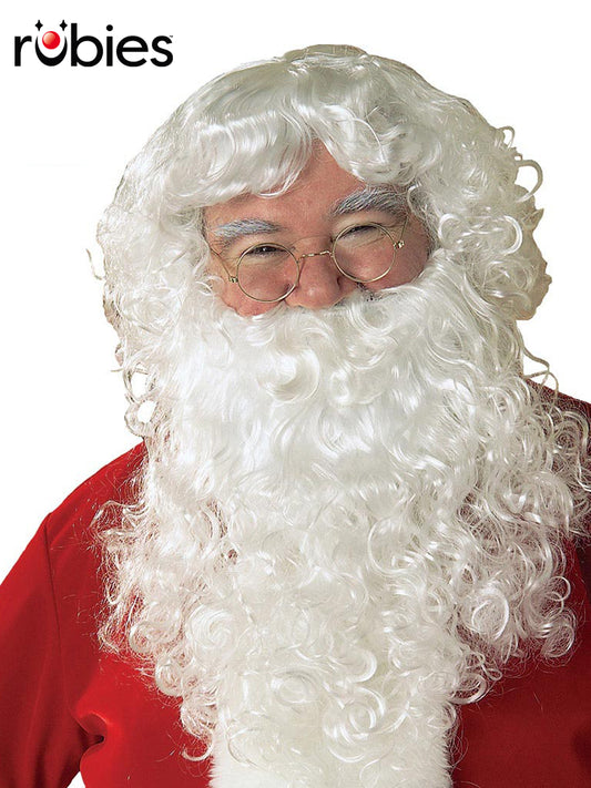 SANTA CLASSIC BEARD & WIG SET - ADULT - Front