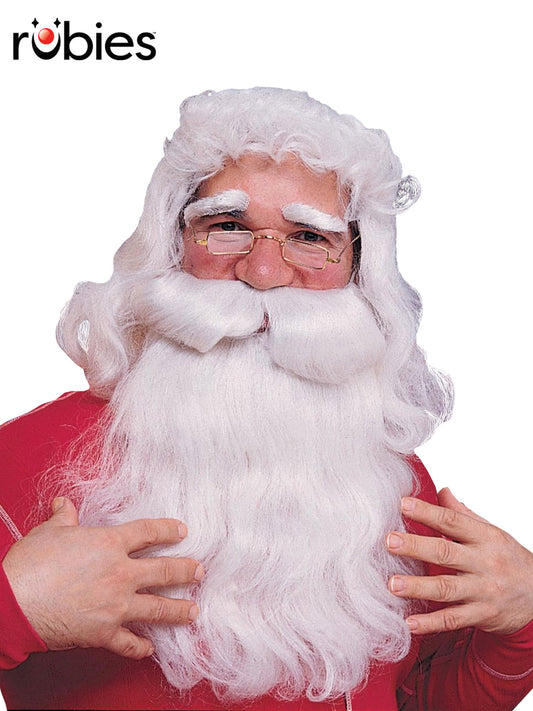 SANTA BEARD & WIG SET - ADULT - Front