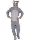 WOLF ONESIE COSTUME, ADULT - Front