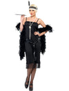 FLAPPER BLACK COSTUME, ADULT - Front
