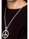 60S PEACE SIGN HIPPIE MEDALLION, ADULT - Front