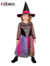RAINBOW COLOUR MAGIC WITCH DELUXE COSTUME, CHILD - Front