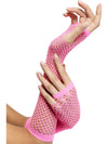 FISHNET GLOVES, PINK - ADULT - Front