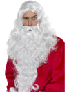 SANTA LONG WIG & BEARD, ADULT - Front
