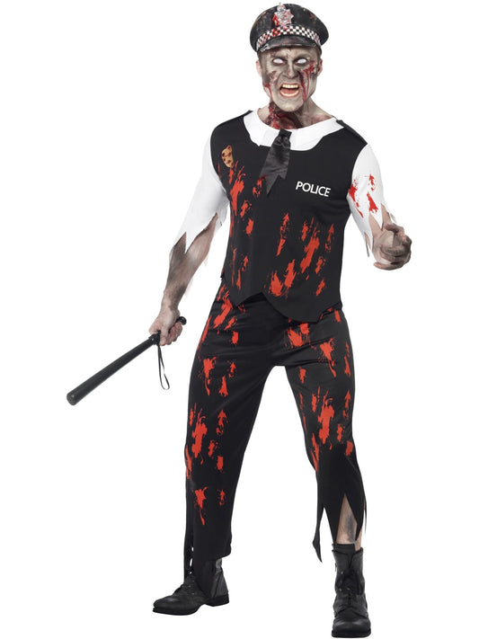ZOMBIE POLICEMAN COSTUME, ADULT - L - Front