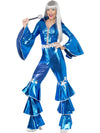 1970S DANCING DREAM COSTUME, BLUE - S - Front