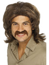70S BROWN RETRO WIG, ADULT - Front