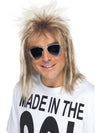 80S BLONDE MULLET WIG, ADULT - Front