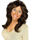 70S FLICK WIG, ADULT - Brown - Front