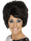 60S SHORT BEEHIVE WIG - Black - Front