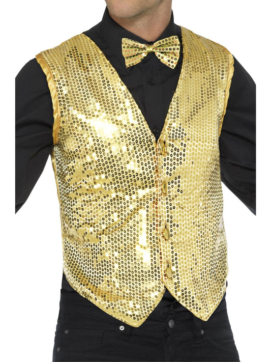 WAISTCOAT - GOLD SEQUIN, ADULT - Front