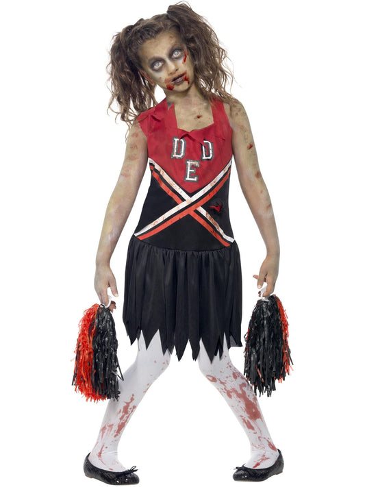 ZOMBIE CHEERLEADER COSTUME, CHILD - L - Front