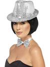 SILVER SEQUIN HAT, ADULT - Front