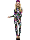 FEVER DAY OF THE DEAD COSTUME, MULTI-COLOURED - L - Front