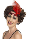 FLAPPER RED HEADBAND, ADULT - Front