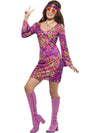 WOODSTOCK HIPPIE CHICK COSTUME, ADULT - Front