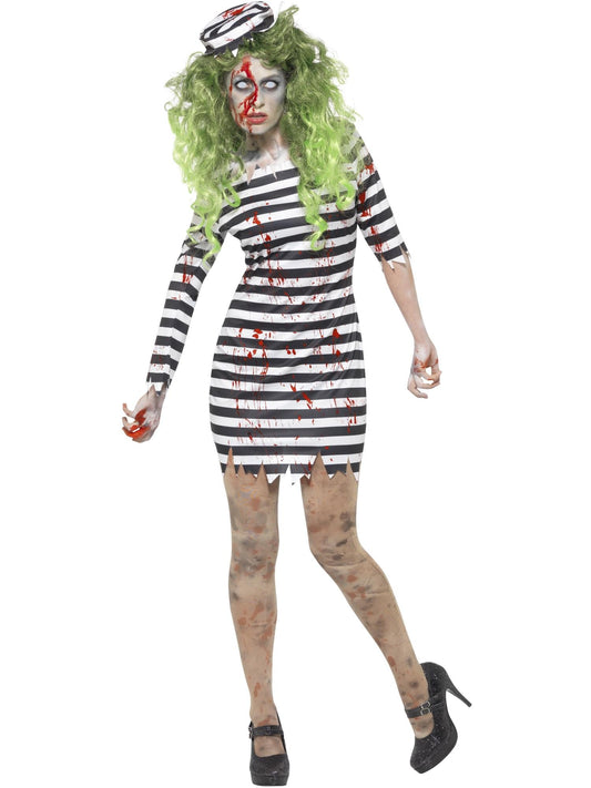 ZOMBIE JAIL BIRD ADULT WOMEN'S COSTUME - Front