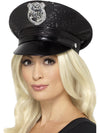 FEVER SEQUIN POLICE HAT, ADULT - Front