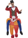 CLOWN PIGGY BACK COSTUME, ADULT - Front