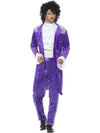 80S PURPLE MUSICIAN COSTUME, ADULT - Front