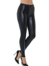80S METALLIC BLACK DISCO LEGGINGS, ADULT - Front