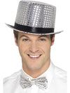 TOP HAT SILVER SEQUIN, ADULT - Front