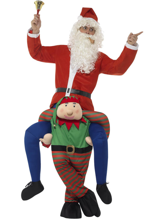 ELF PIGGY BACK COSTUME, ADULT - Front