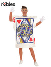 QUEEN OF HEARTS PLAYING CARD COSTUME, ADULT - STD - Front