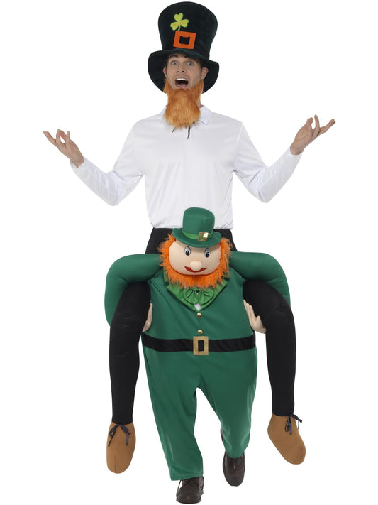 PADDY'S LEPRECHAUN PIGGY BACK COSTUME, ADULT - Front