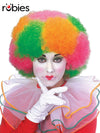 CLOWN MULTI COLOUR NEON WIG - ADULT - Front