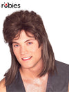 MULLET BROWN WIG - ADULT - Front