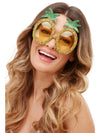 TROPICAL PINEAPPLE GLITTER GLASSES, ADULT - Front