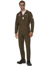 TOP GUN MAVERICK MEN'S AVIATOR COSTUME, GREEN - L - Front