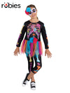 SKELETON GIRL NEON COSTUME, CHILD - Front