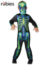 NEON SKELETON GLOW IN THE DARK COSTUME, CHILD - Front