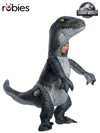 VELOCIRAPTOR BLUE INFLATABLE COSTUME, CHILD - ONE SIZE - Front