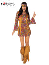SUMMER OF LOVE LADIES HIPPIE COSTUME, ADULT - Front