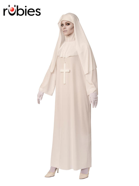 WHITE NUN COSTUME, ADULT - STD - Front
