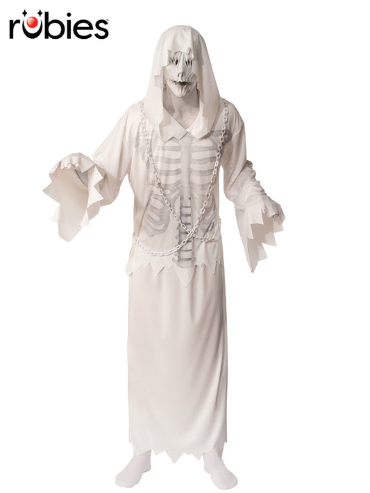 HOODED GHOST COSTUME - SIZE STD - Front