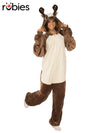 REINDEER FURRY ONESIE COSTUME, ADULT - Front
