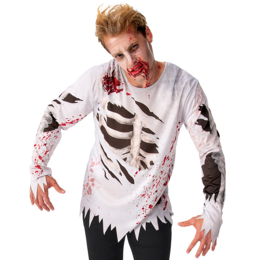 ZOMBIE COSTUME TOP, ADULT - Front