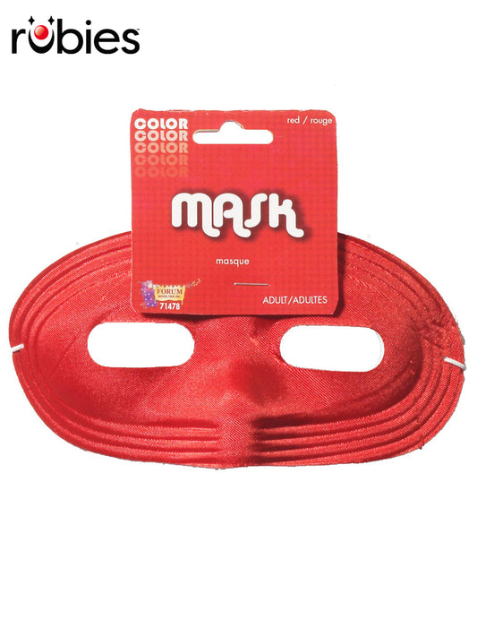 SATIN DOMINO RED MASK - ADULT - Front