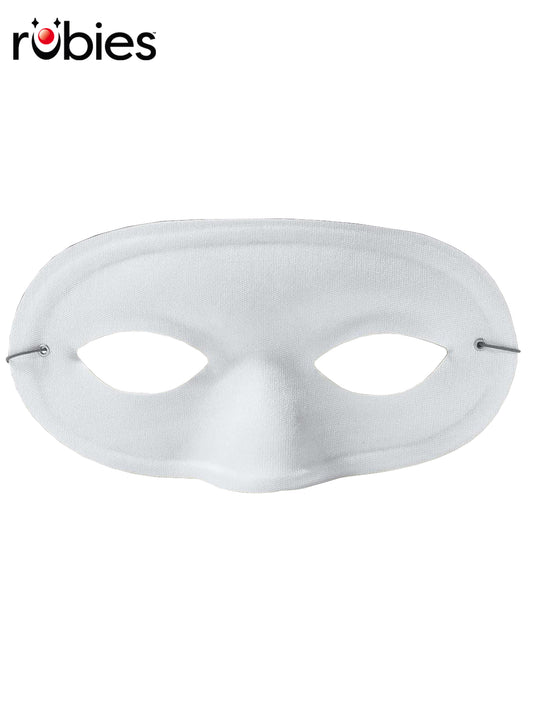 SATIN DOMINO MASK WHITE - ADULT - Front