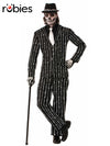 SKELETON BONE PIN STRIPE SUIT, ADULT - STD - Front